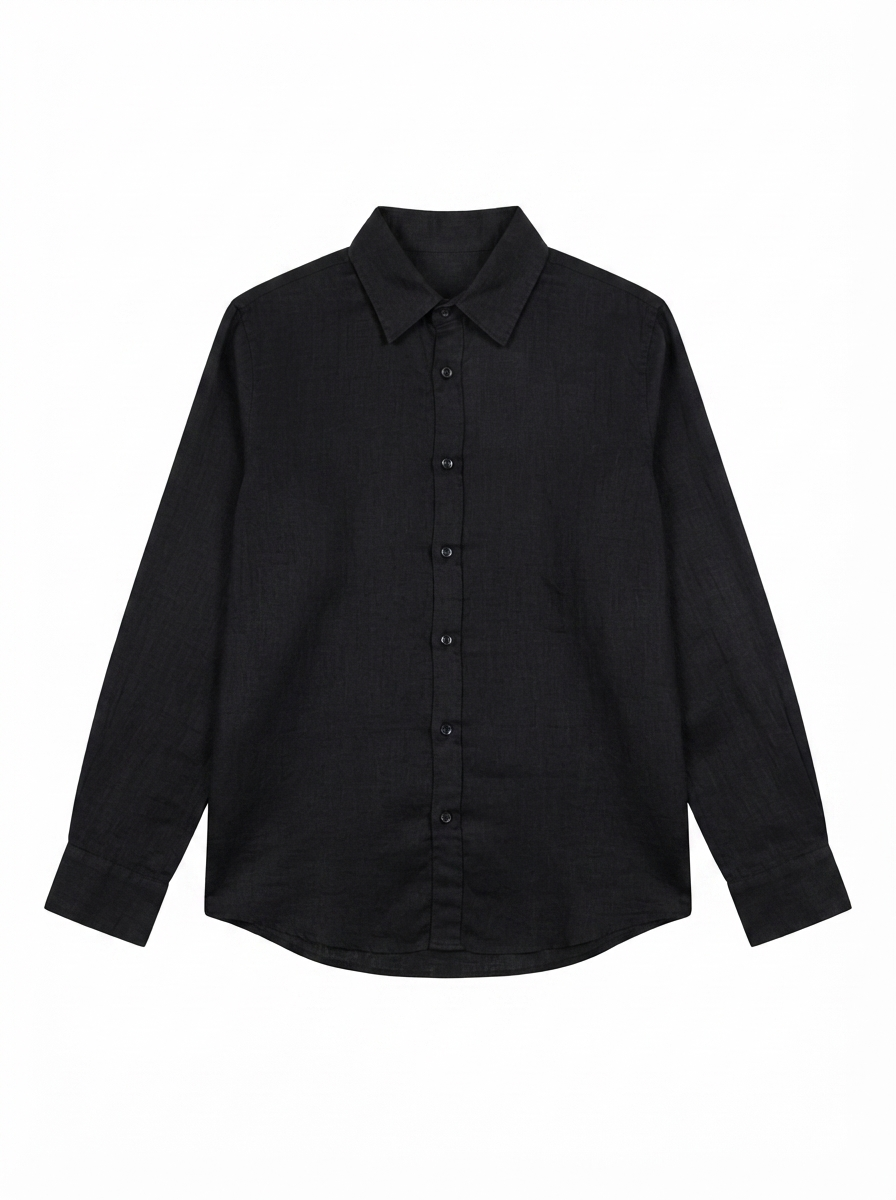 L165->170 - 100% Linen Polo Shirt
