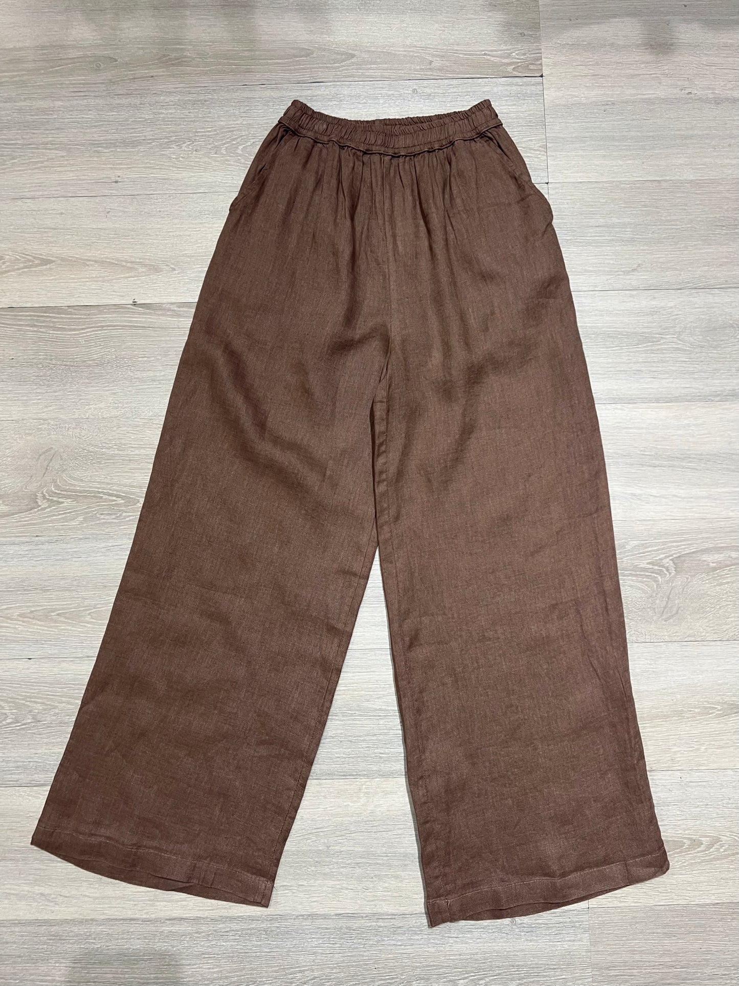 L85->90 - Elastic Waist Relaxed Linen Pants | European Linen