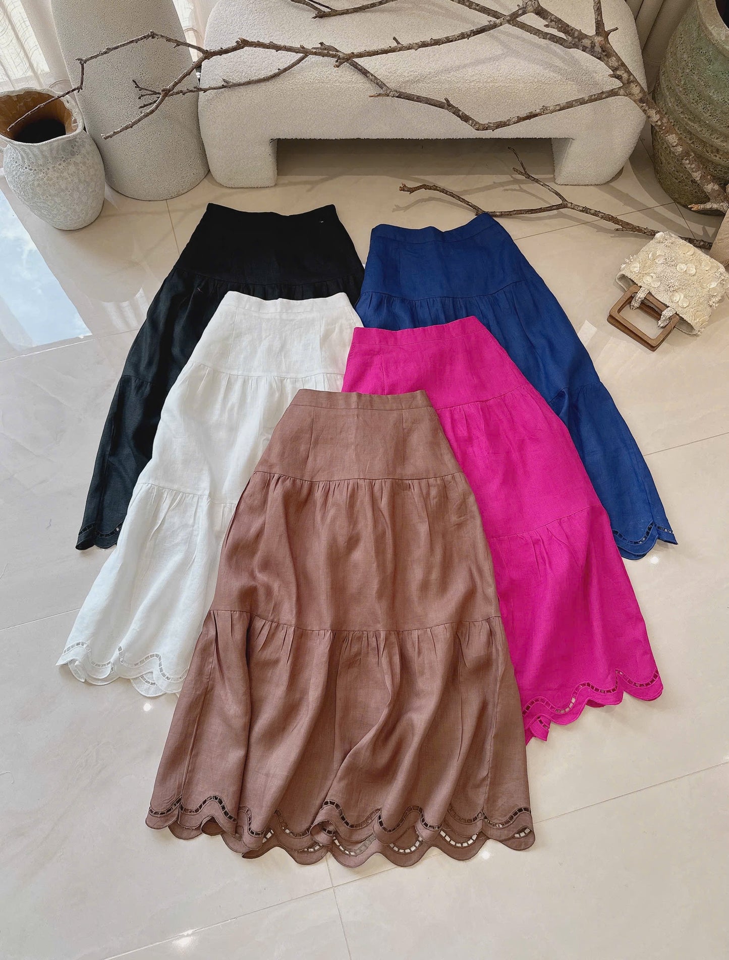 L48->58 - Skirt Linen Lazer Cut