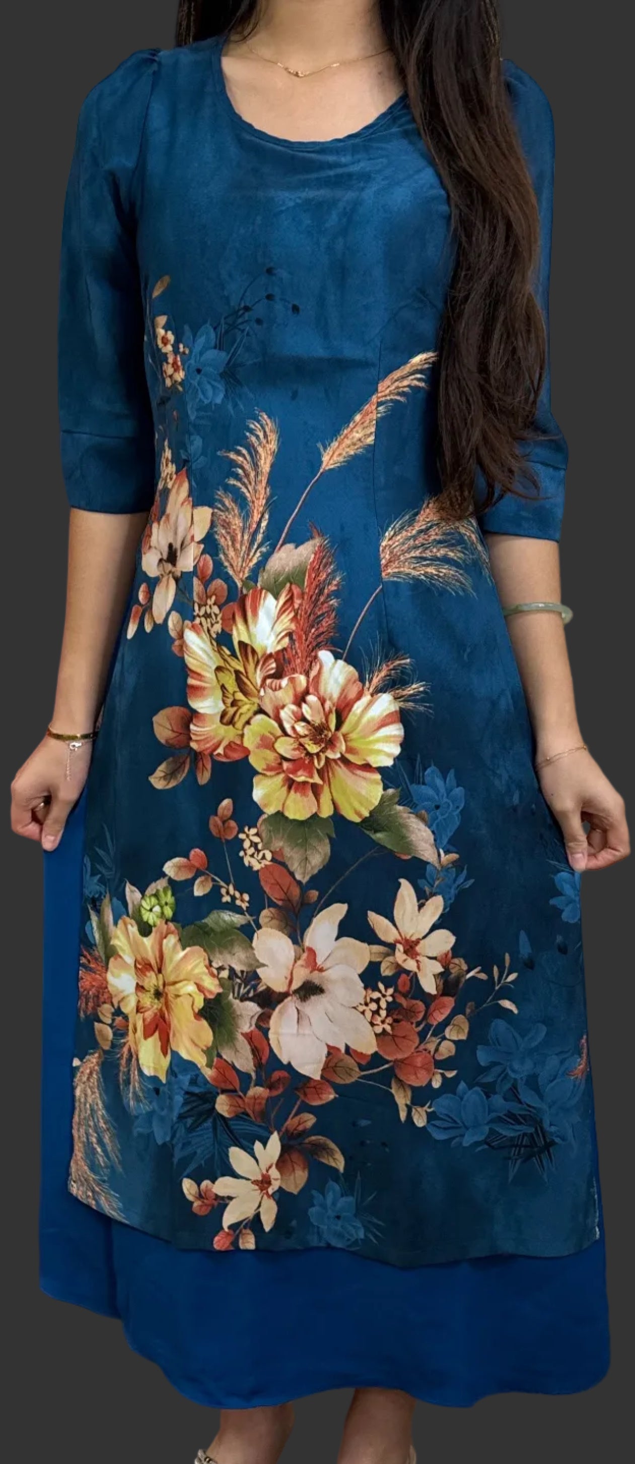 A39 - Áo Dài Đầm Blue.