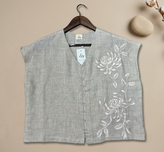 L125->L131 - Linen Top Thêu