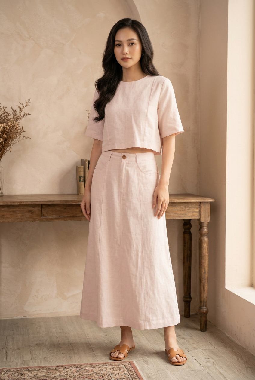 L72->77 - Set Linen Váy