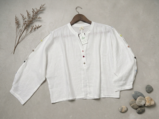 L41->58 - Áo Linen Phối Nút Cánh Tay