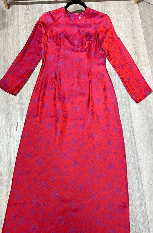 A145 - Áo Dài Gấm 2 Da Đỏ Ánh Tím | Áo Only