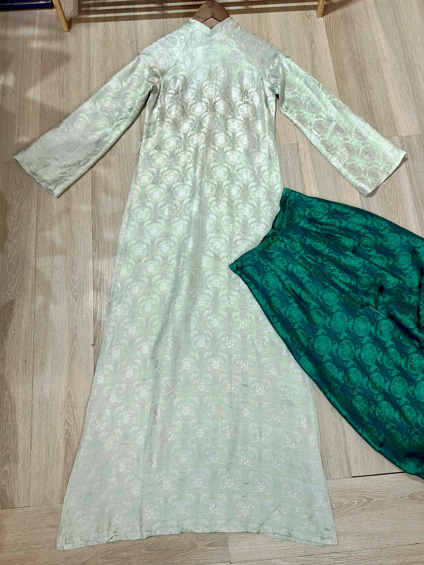 A05 - Set Áo Dài l Tơ Tằm Nha Xá Thọ Dơi Nhỏ | Kèm Quần Tơ Tằm