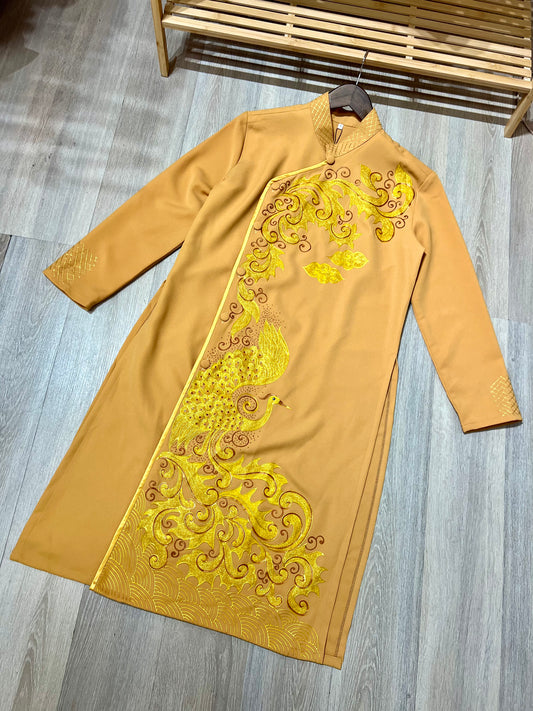 A82 - Men’s Áo Dài Vẽ Tay Gold