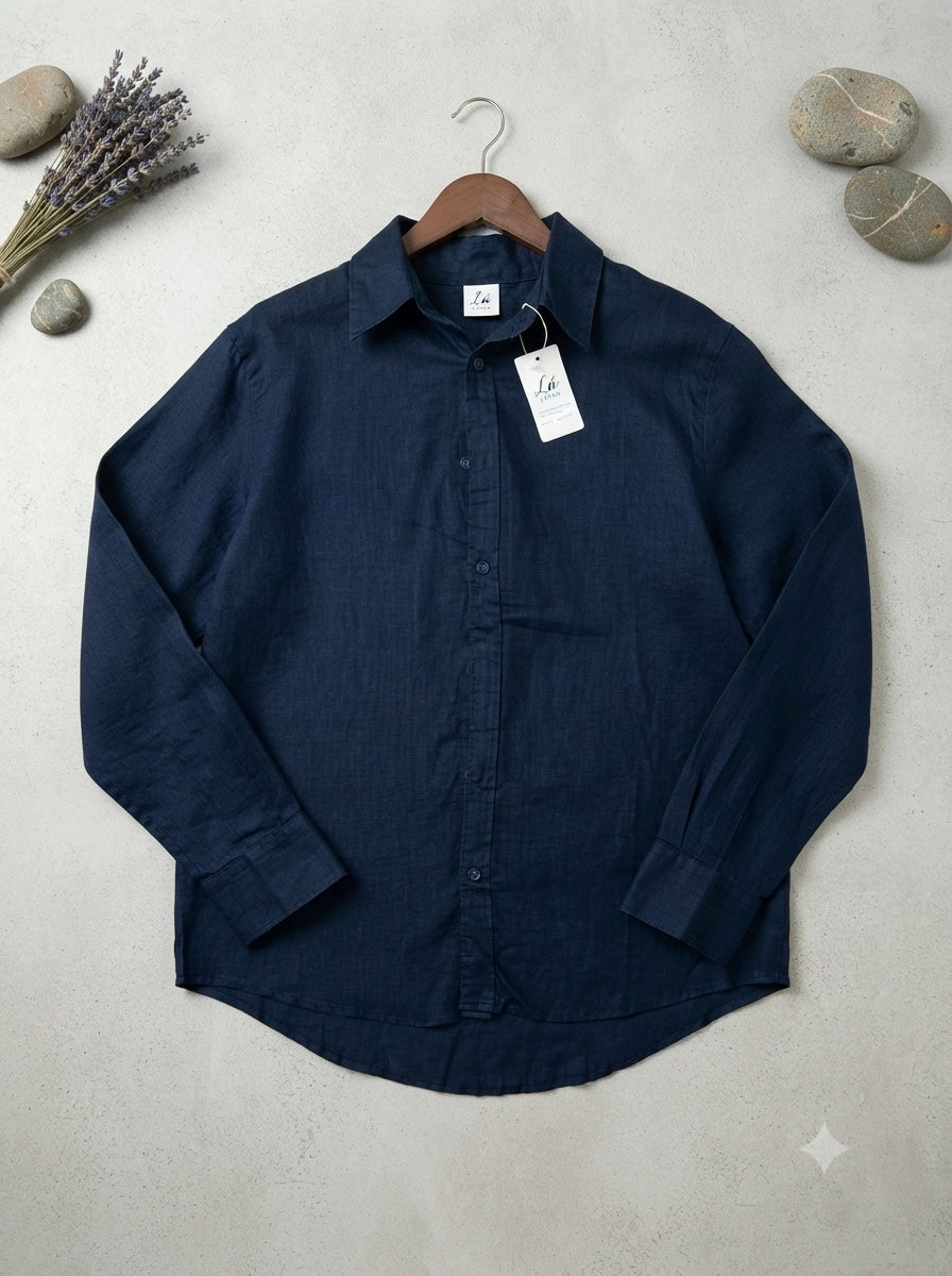 L165->170 - 100% Linen Polo Shirt