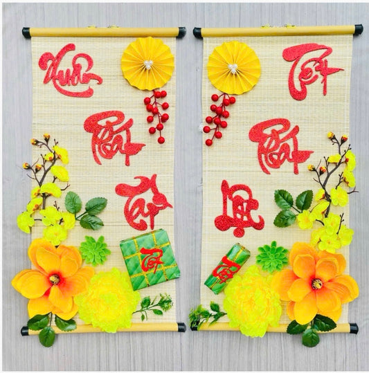 T25/26 - Mành Trang Trí Tết chữ nổi (2pcs)