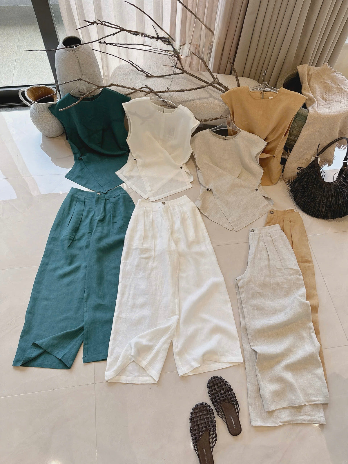 L102->105 - Set Linen Gài Nút | Kèm quần