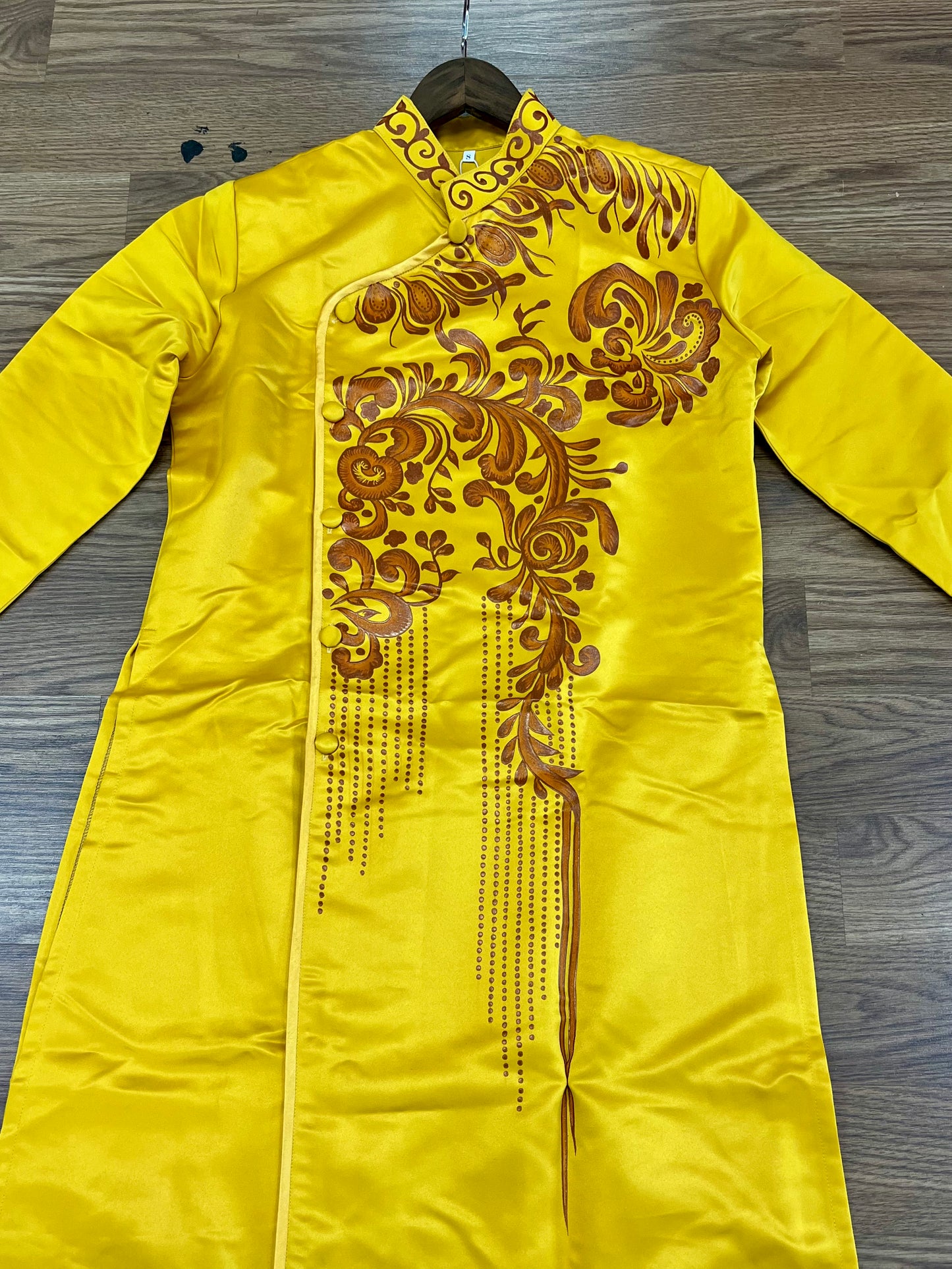 A88 - Men’s Áo Dài Gold Vẽ Tay