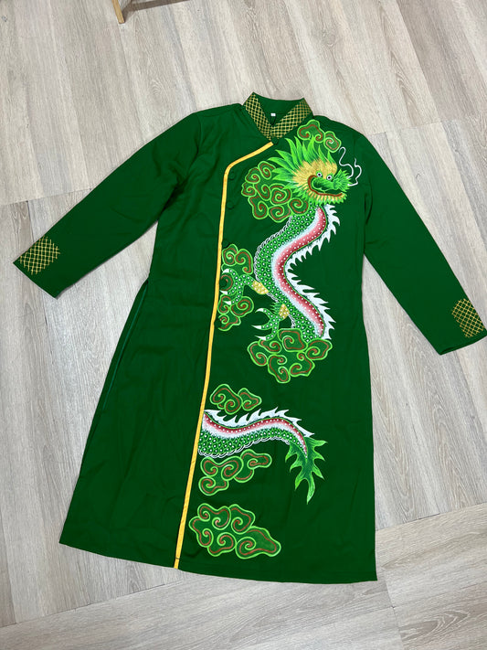 A97 - Men’s Áo Dài Vẽ Tay Green