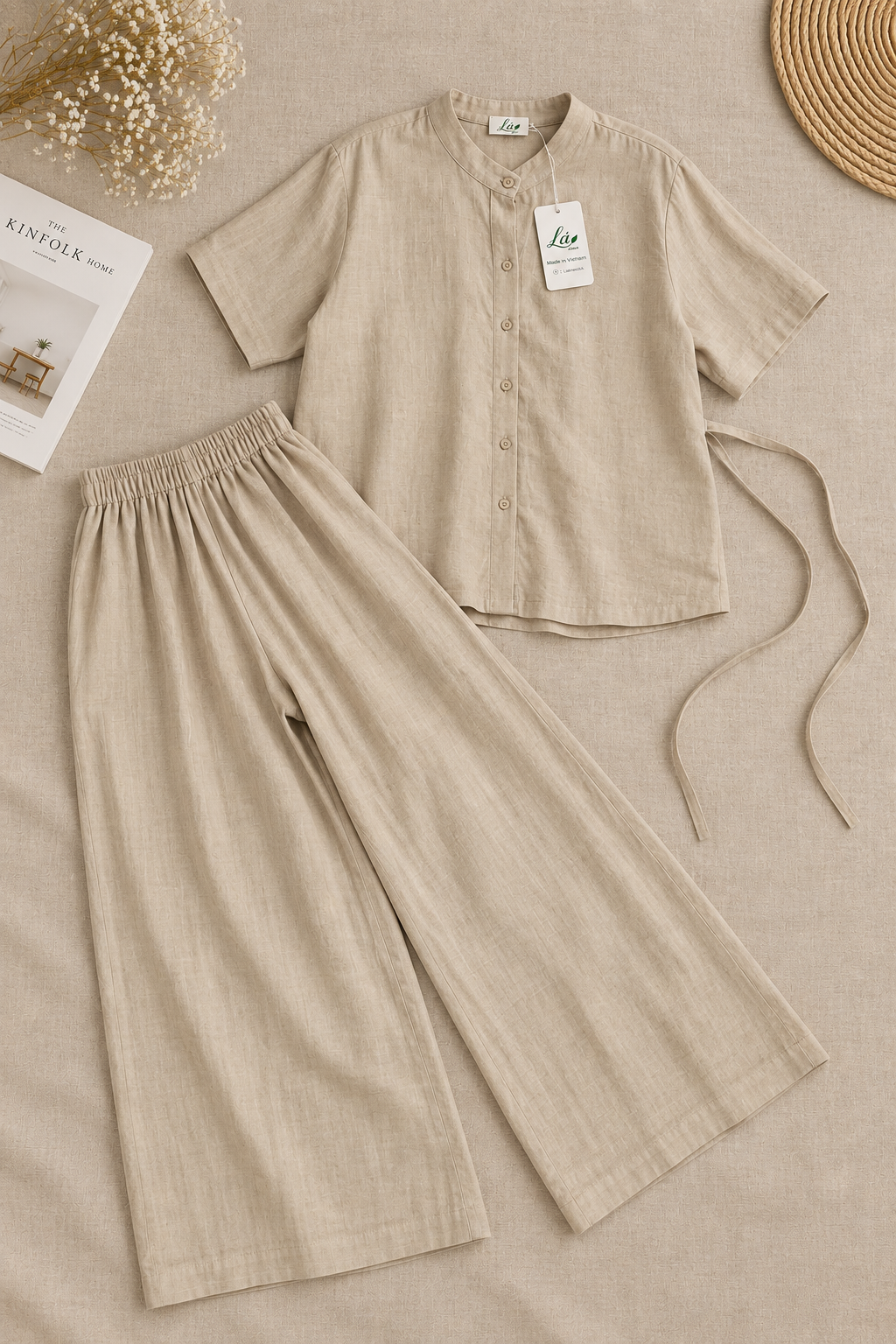 L113->118 - Set Linen Tay Dơi. Final sale (no return/exchange).