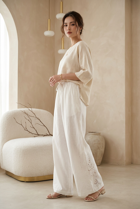 L31/33 - Linen Pants Lazer Cut