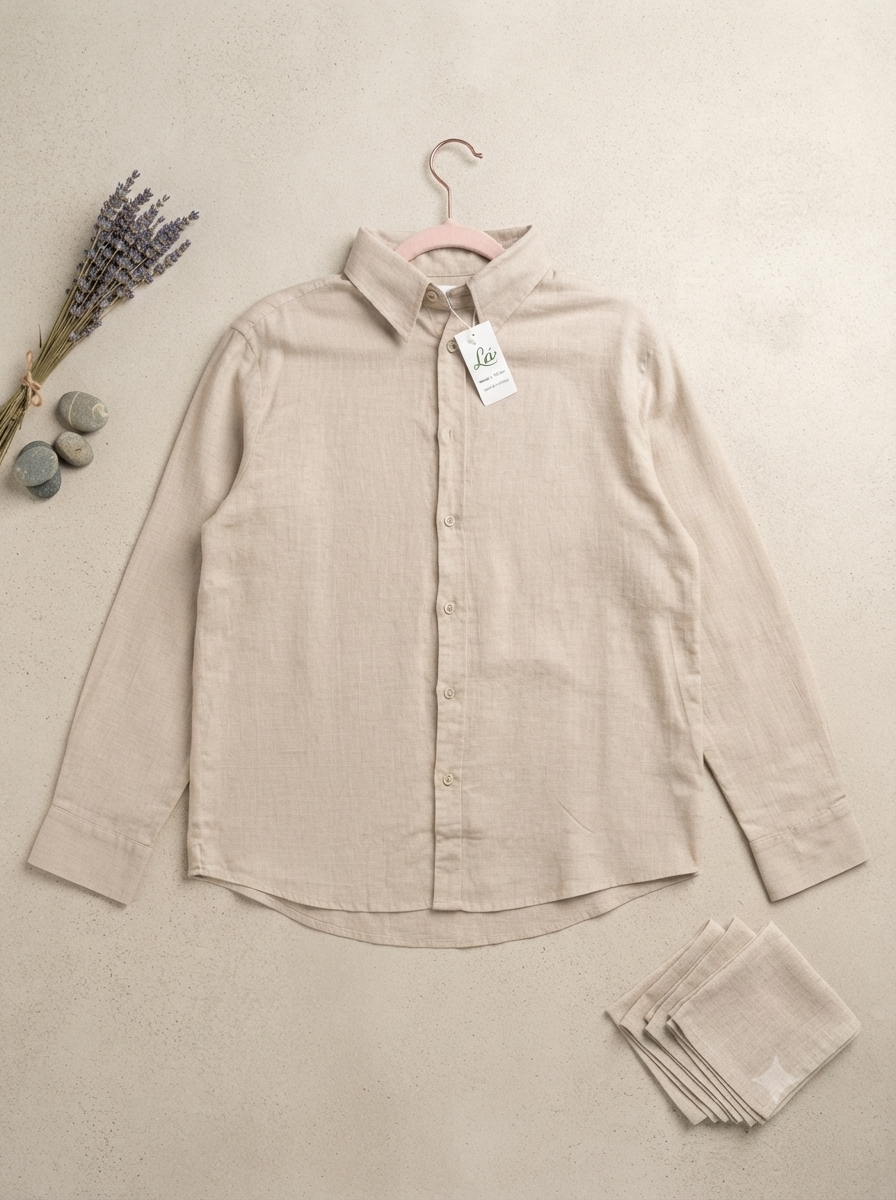 L165->170 - 100% Linen Polo Shirt