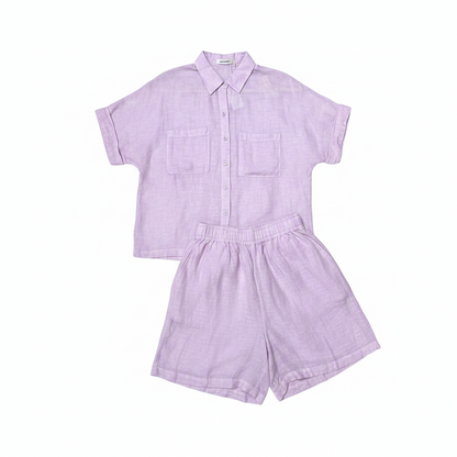 L21->27 - Set 100% Linen Short. Final sale (no return/exchange).