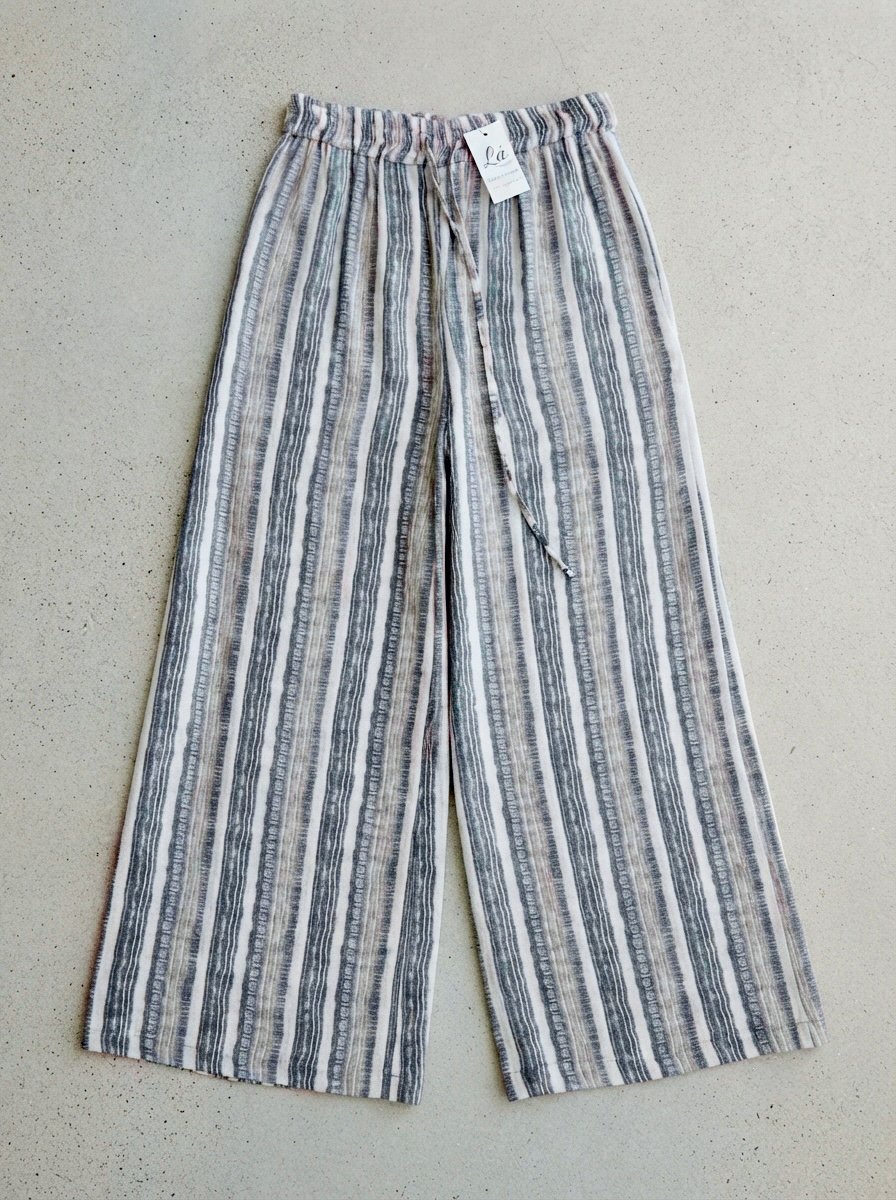 L6 - Elastic-Waist Linen Tencel Pants. Final sale (no return/exchange).
