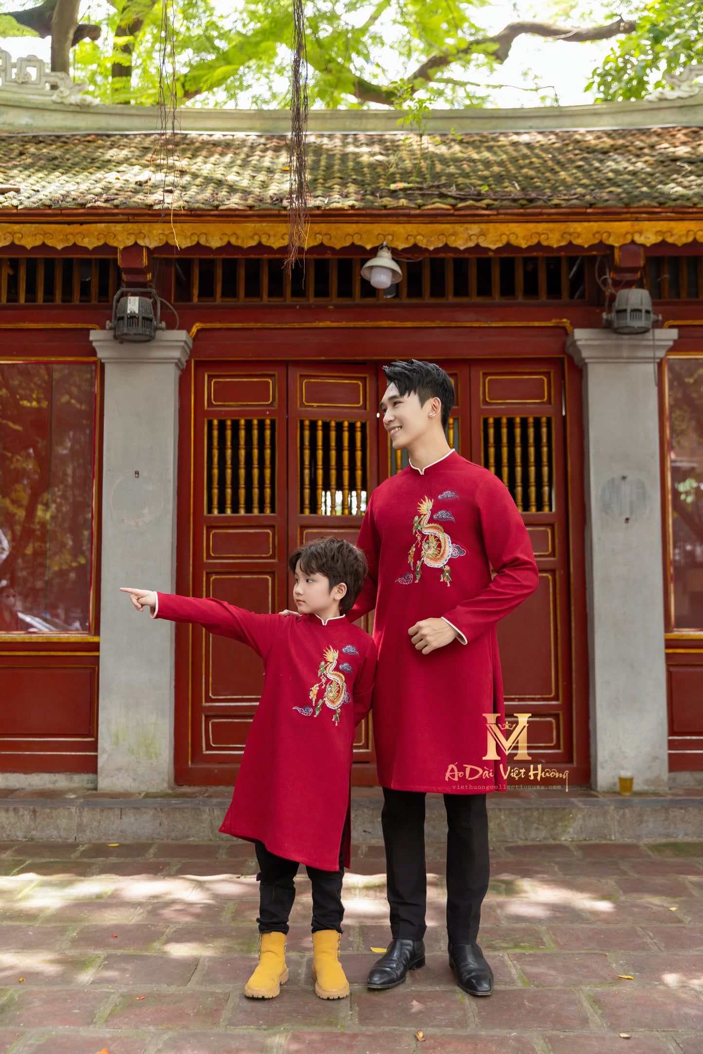 F11 - Boy’s Áo Dài Red Kim Ngân (Family Áo Dài)