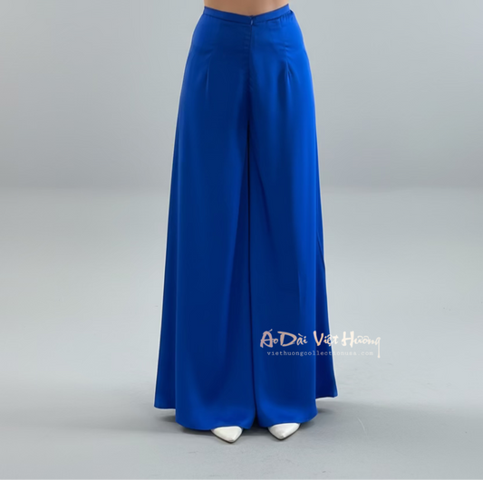 R10 - Flared Pants Cobalt Blue Tô Châu Silk | Quần Ống Xéo