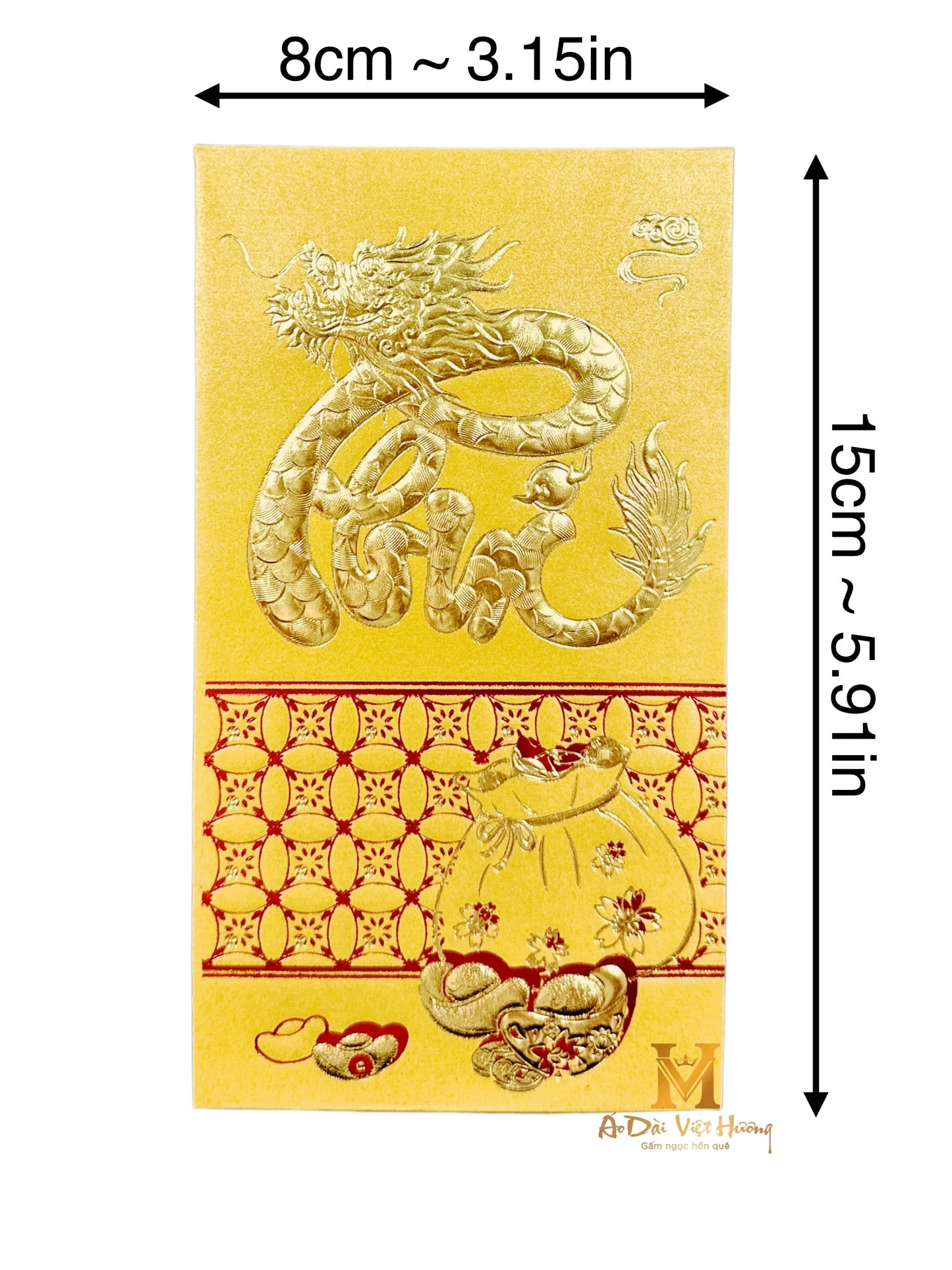 049 - Lucky Foil Printed Gold Envelopes (Bao Lì Xì in Vàng Kim)
