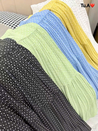S11->15 - Skirt Voan Chiffon Chấm Bi