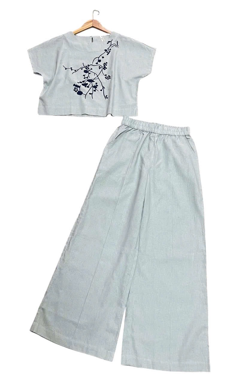 L142->146 - Set Linen Pha Thêu kèm quần