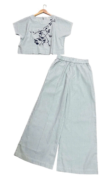 L142->146 - Set Linen Pha Thêu kèm quần