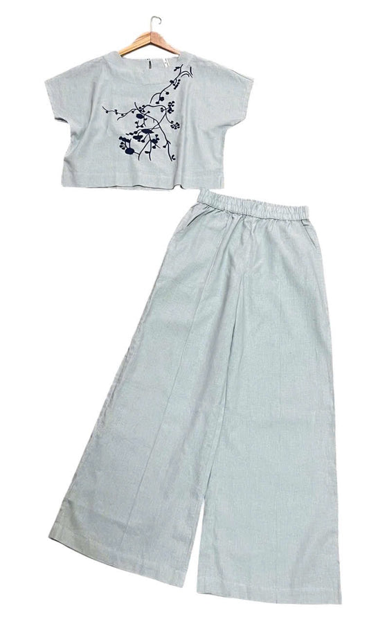 L142->146 - Set Linen Pha Thêu kèm quần