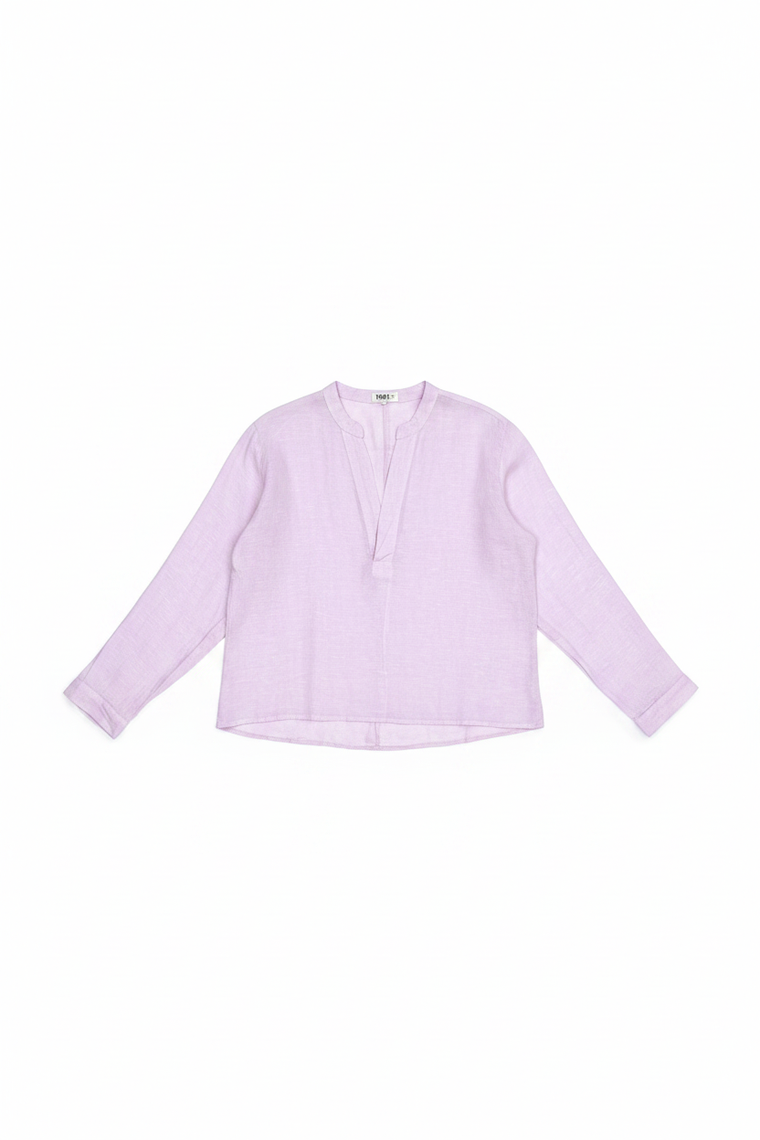 L90->95 - 100% Linen V-Neck Shirt
