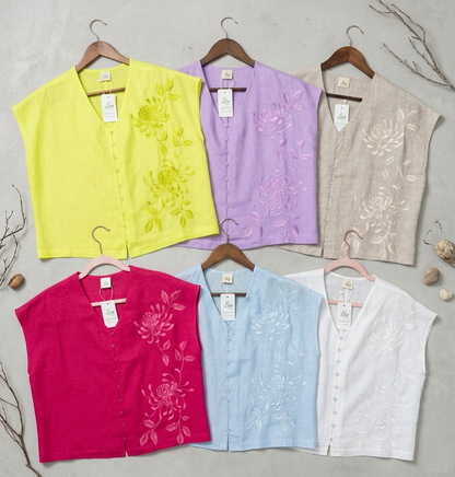 L125->L131 - Linen Top Thêu