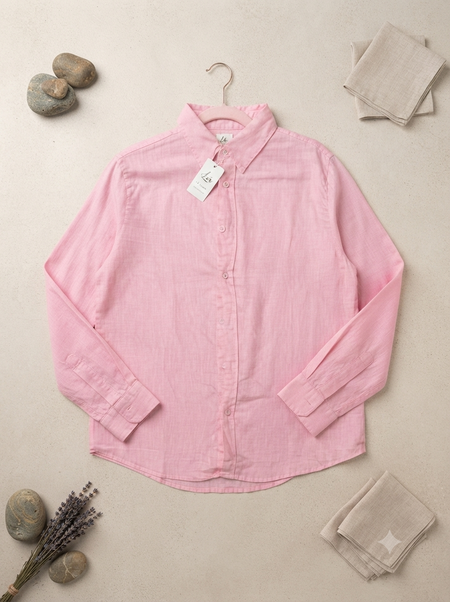 L165->170 - 100% Linen Polo Shirt