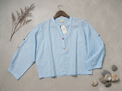 L41->58 - Áo Linen Phối Nút Cánh Tay