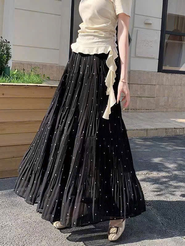 S11->15 - Skirt Voan Chiffon Chấm Bi