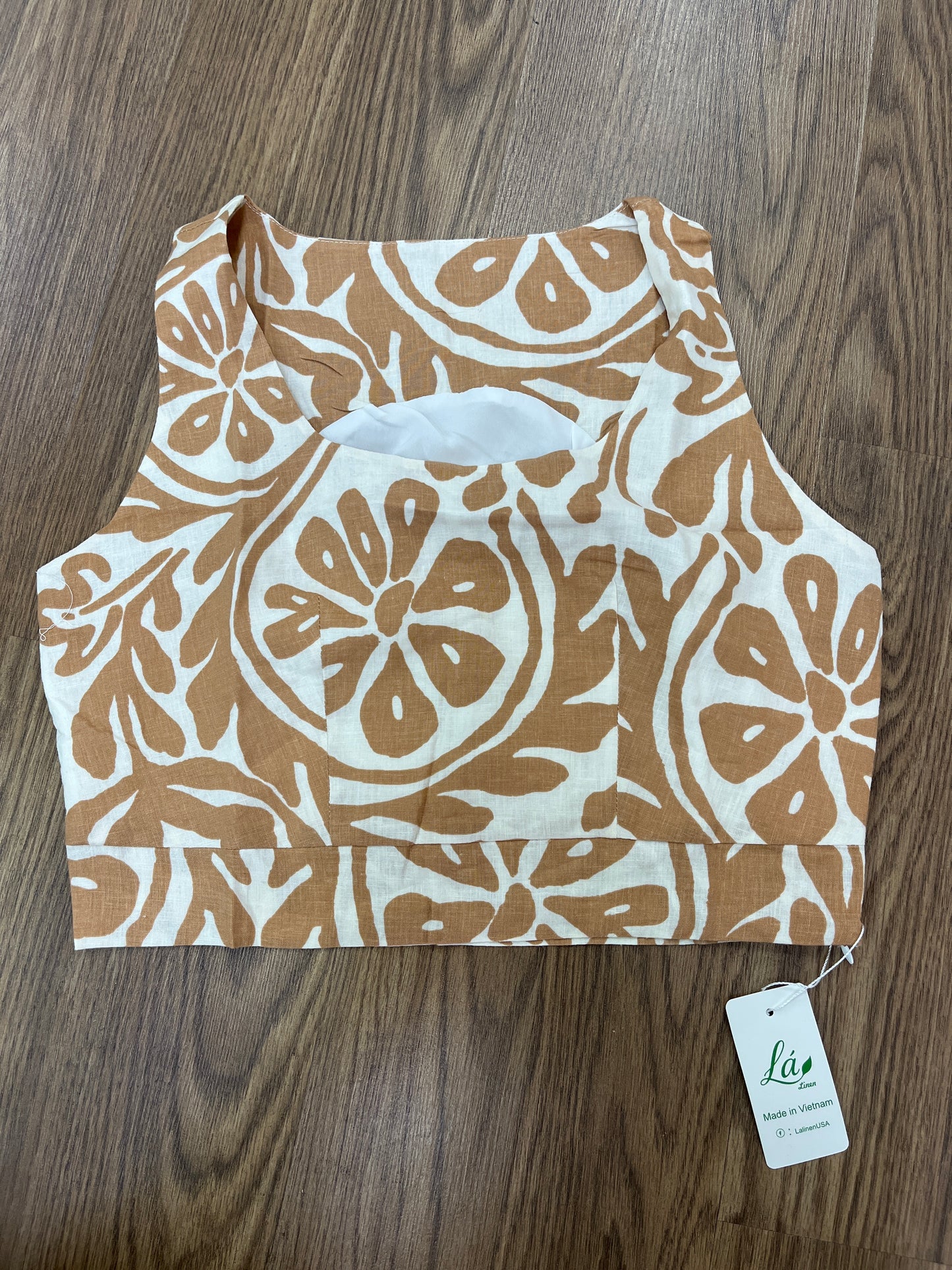 L13 - Áo Croptop Linen Tưng Pre