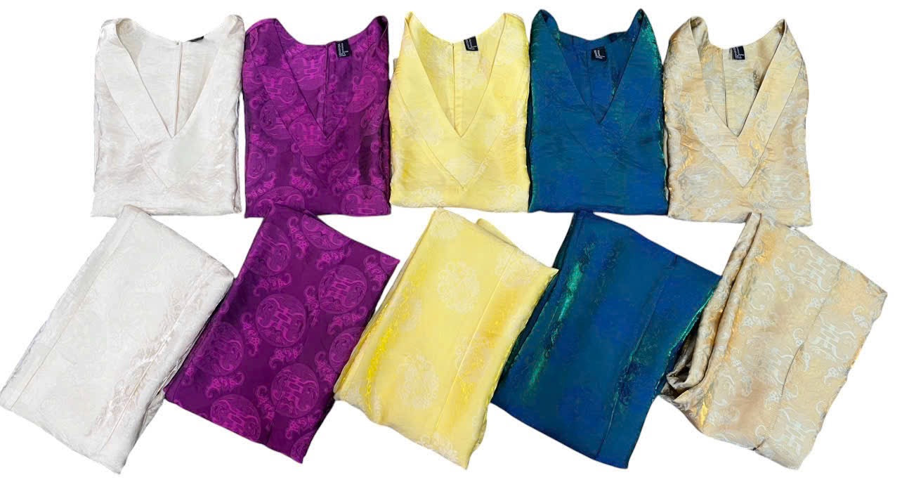 B42->46 - Set Áo tơ Tencel cổ Vậy