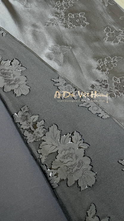 A32 - Lụa Chu Sa Khảm Đen 4 Tà