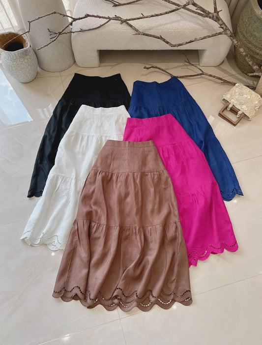 L48->58 - Skirt Linen Lazer Cut