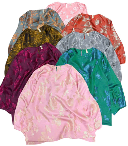 B15->24 - Set Gấm pháp phục Silk Óng tay bồng | Kèm Quần