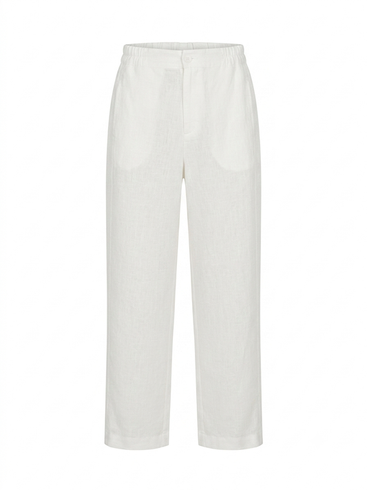 L84->87 - 100% Linen Straight Pants