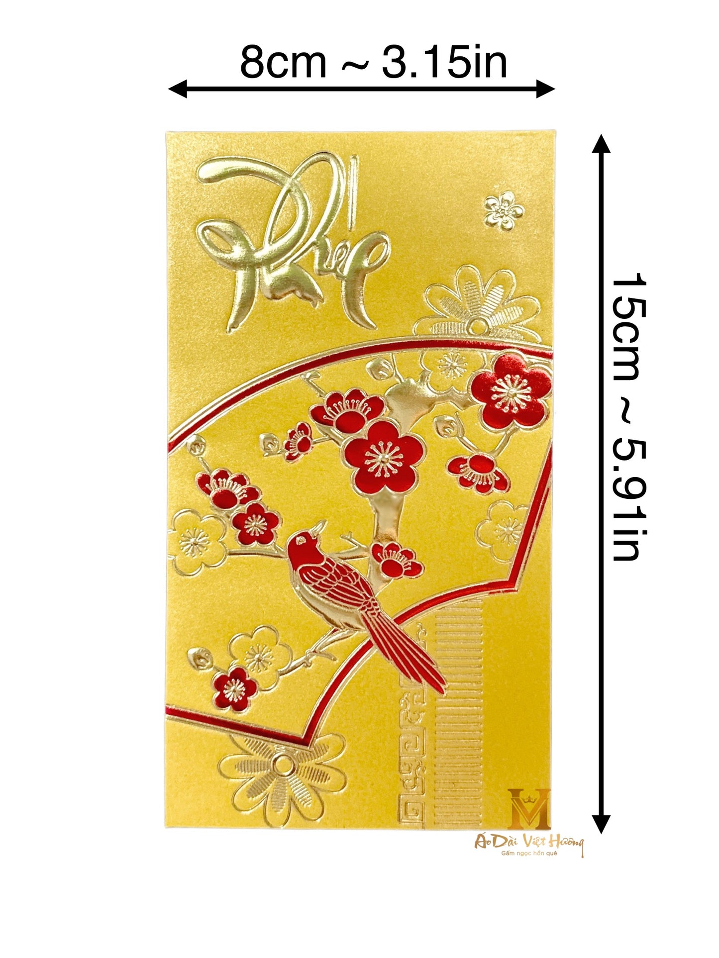 049 - Lucky Foil Printed Gold Envelopes (Bao Lì Xì in Vàng Kim)