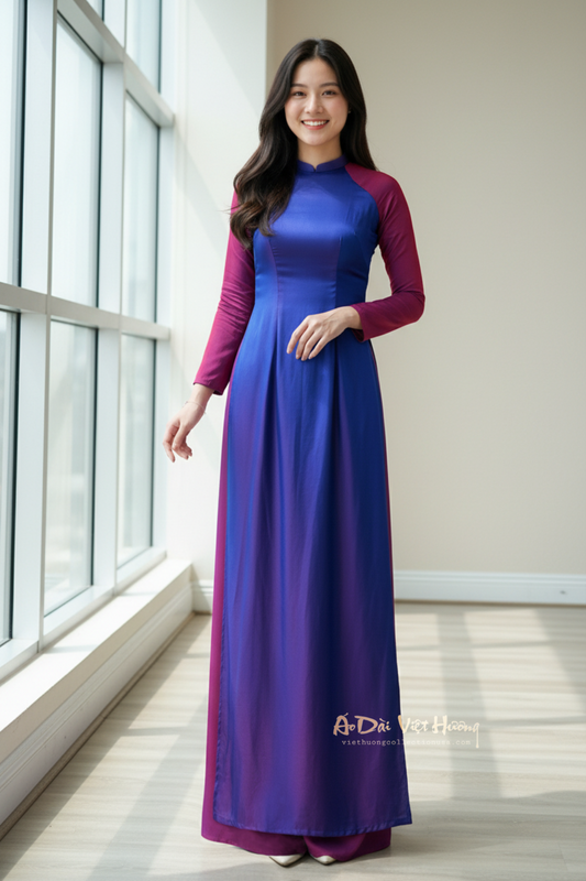 A54 - Set Áo Dài Lụa Tơ 2 Màu (kèm quần)