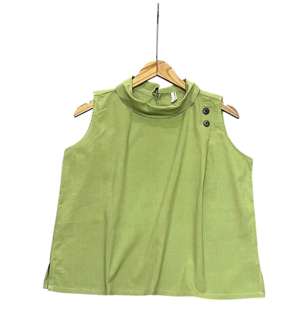 L158->163 - Áo Sát Nách Cổ Đổ Blend Linen. Final sale (no return/exchange).