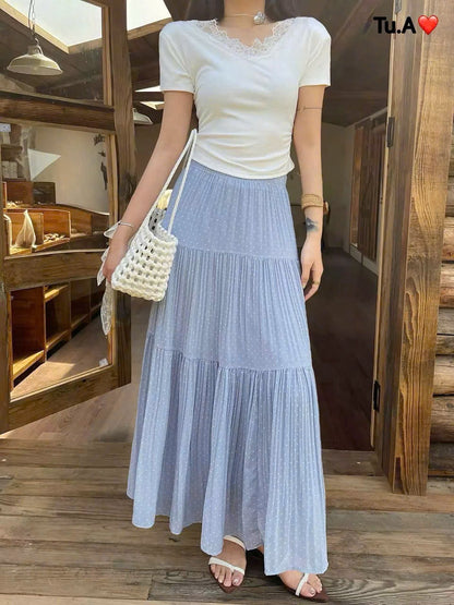 S11->15 - Skirt Voan Chiffon Chấm Bi