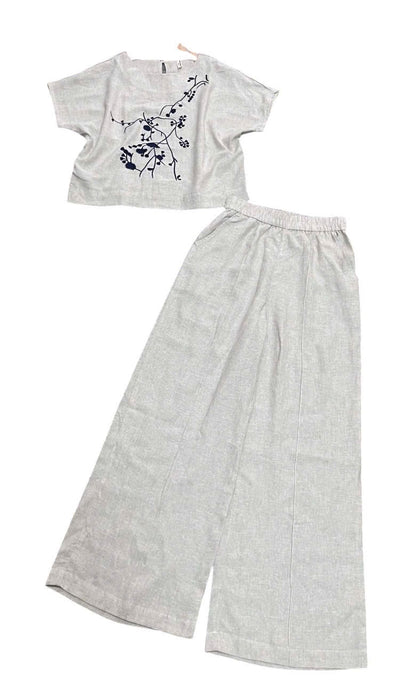 L142->146 - Set Linen Pha Thêu kèm quần