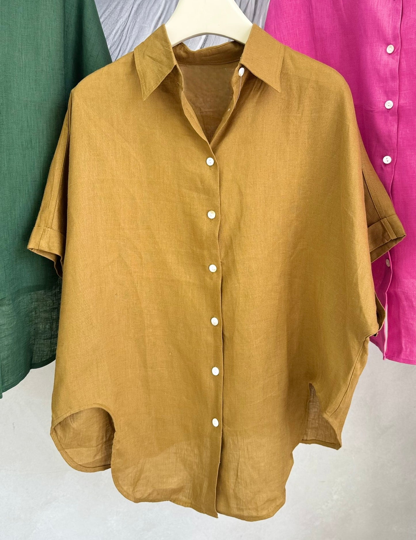 L39/L40 - Batwing Tie-Waist Blouse | Signature Crisp Linen (150gsm)