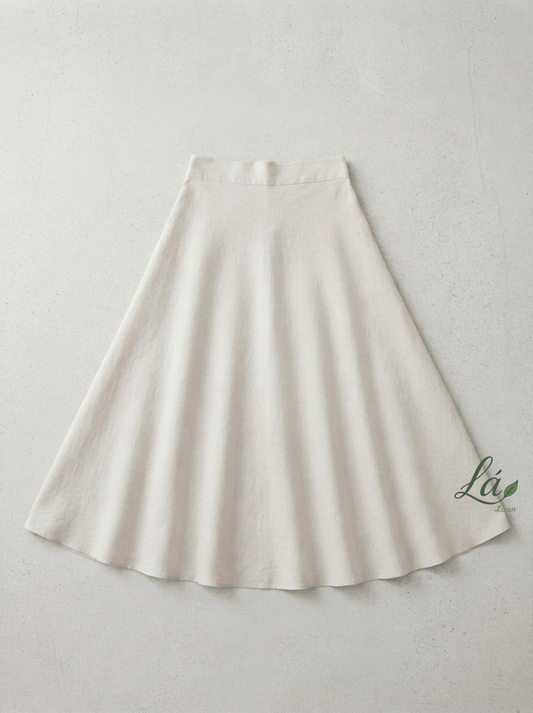 L174->182 - 100% Linen Bias-Cut Skirt