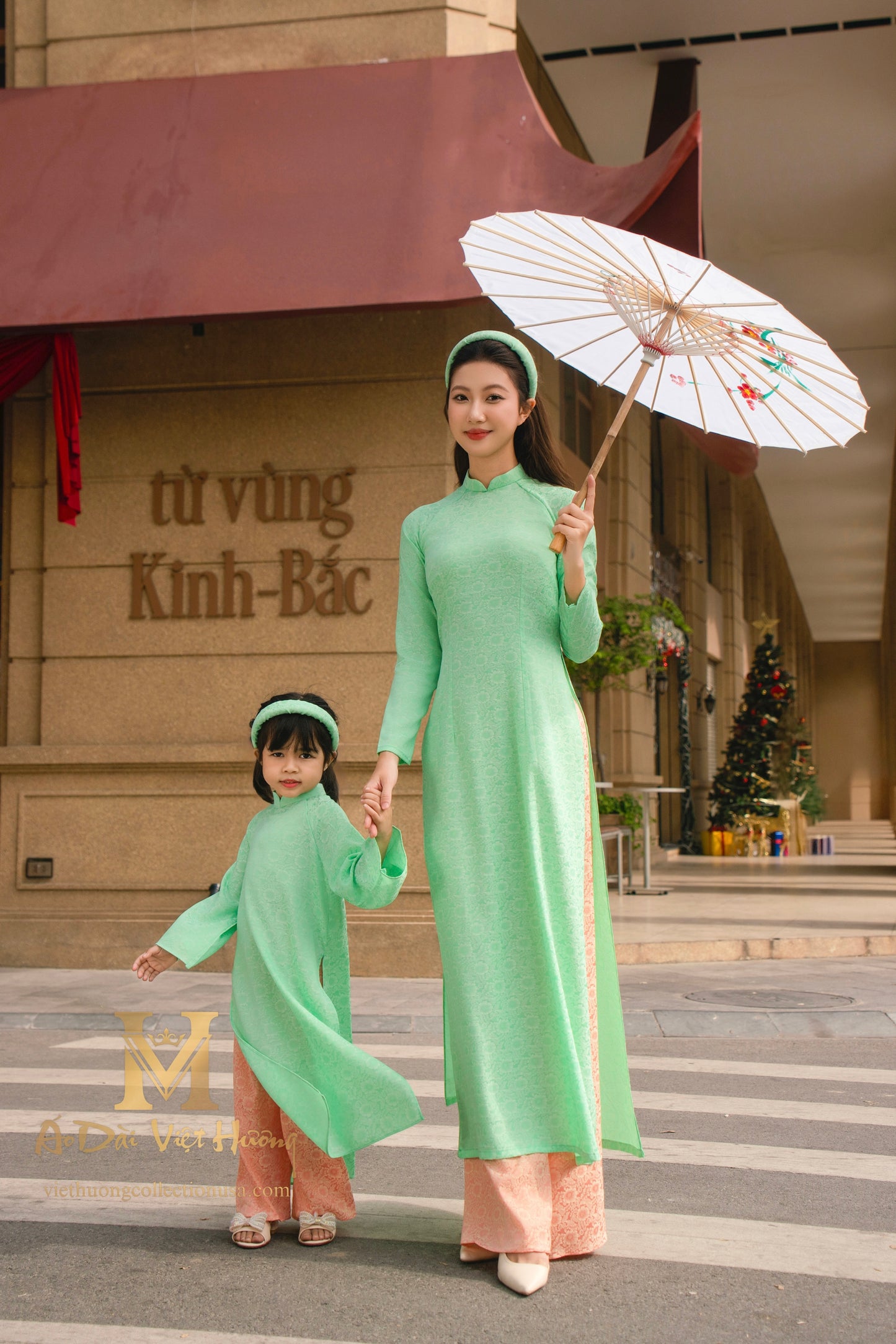 F45 - Girl’s Set Áo Dài Xuân Ngọc - kèm quần (Family Áo Dài)