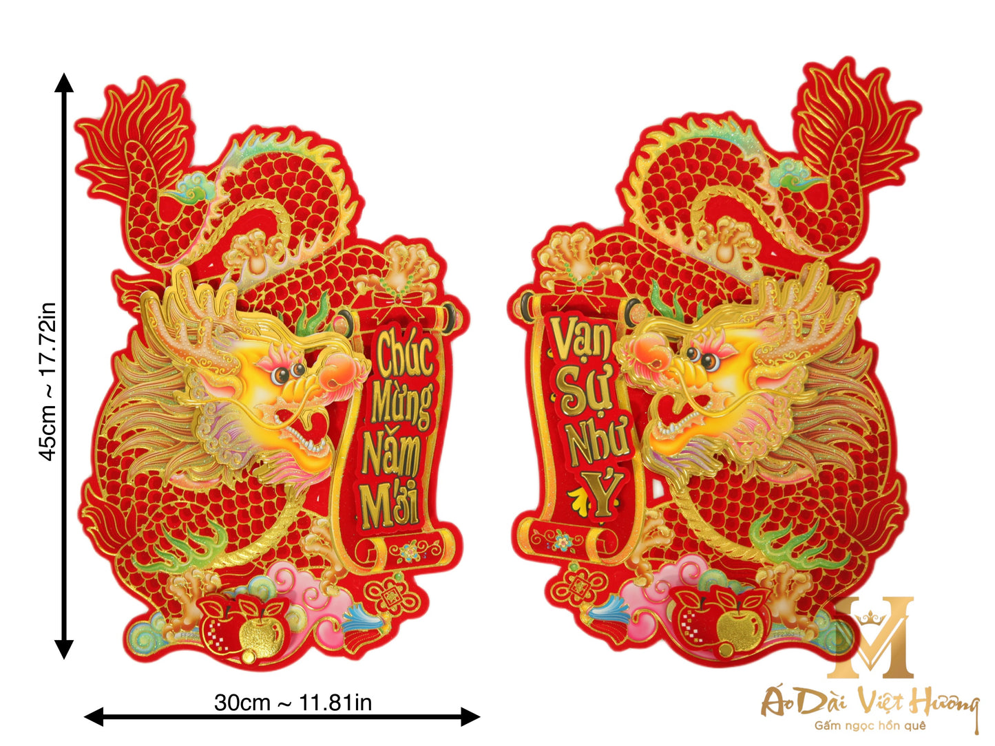 038 - 2pcs Double Sided 3D Dragon Door Sticker (2 tấm Rồng Dán Cửa 3D)