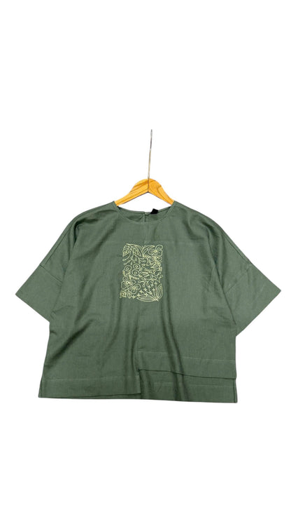 L136->141 - Áo Linen Thêu chữ nhật