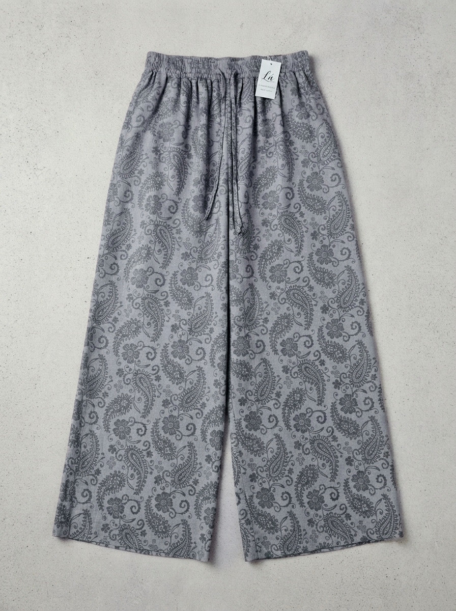 L6 - Elastic-Waist Linen Tencel Pants. Final sale (no return/exchange).