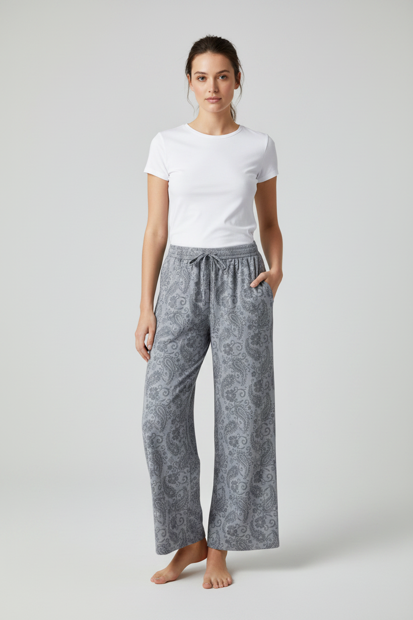 L6 - Elastic-Waist Linen Tencel Pants. Final sale (no return/exchange).
